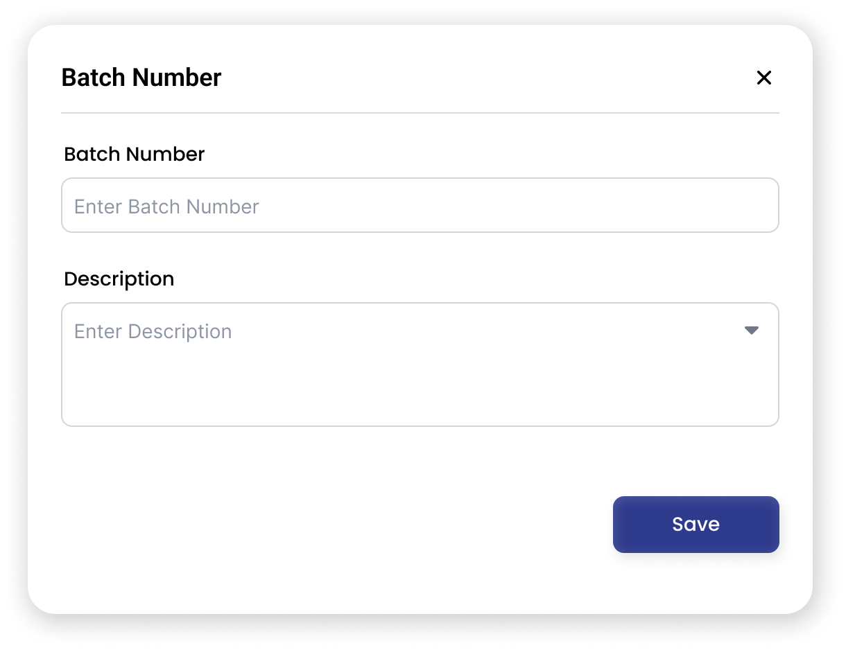 Asset Batch Number UI Preview