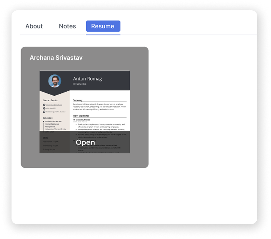 Resume Viewing Preview